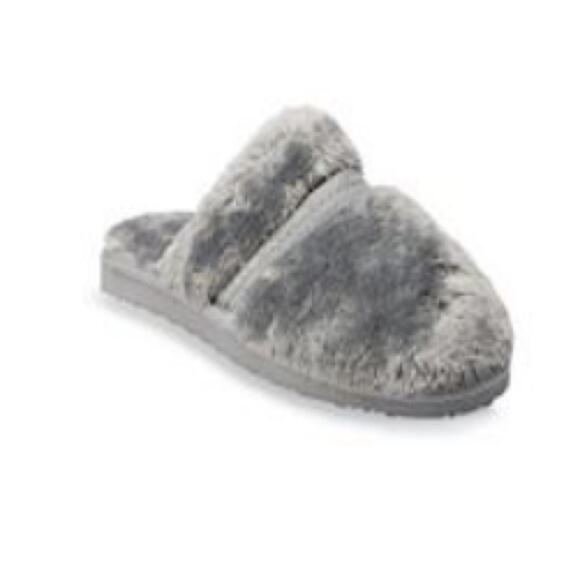 Sonoma Goods For Life gray plush faux fur clogs slippers - Picture 1 of 12